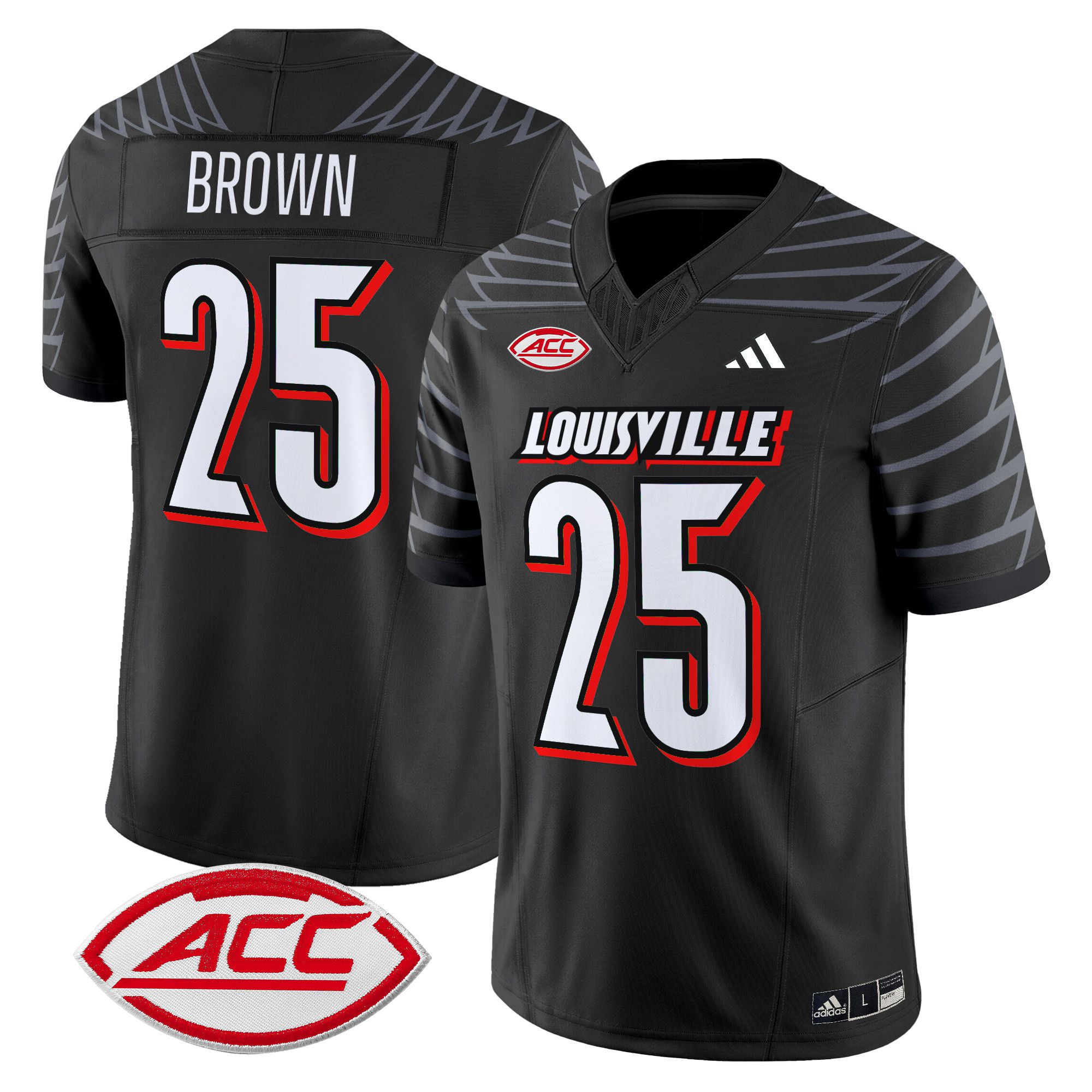 Men Louisville Cardinals #25 Brown Black 2024 Vapor Limited NCAA Jersey style 1